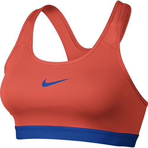Nike womens pro classic updated padded bra, s, orange