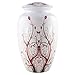 MEILINXU - Funeral Urns for Adults Ashes, Cremation Urn for Human Ashes - Memorials Urns for Ashes -Display Burial Urn at Home or in Niche at Columbarium (Red Flower of Life, Aluminum Large White Urn
