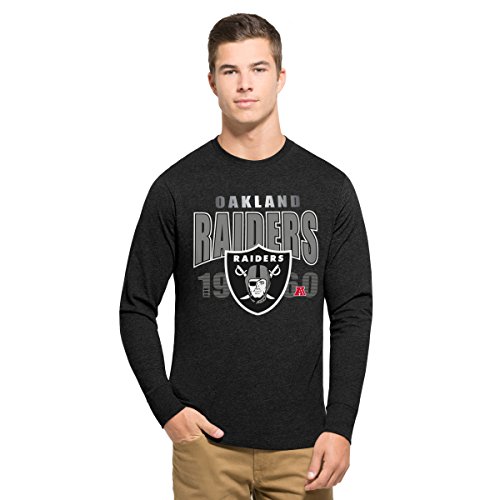 NFL Oakland Raiders Men's '47 Club Long Sleeve Tee, Large, Jet Black