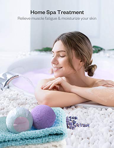 Anjou Bath Bombs Gift Set, 6 x 4.0 oz Vegan Natural Essential Oils, lush Fizzy Spa Moisturizes Dry Skin, Bubble Baths, Perfect Gift Kit Ideas for Girlfriends, Women, Moms