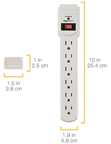 4 AmazonBasics+6+Outlet+Surge+Protector+2+Pack