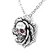 Skull Rose Birthstone Necklace With Crystal 17