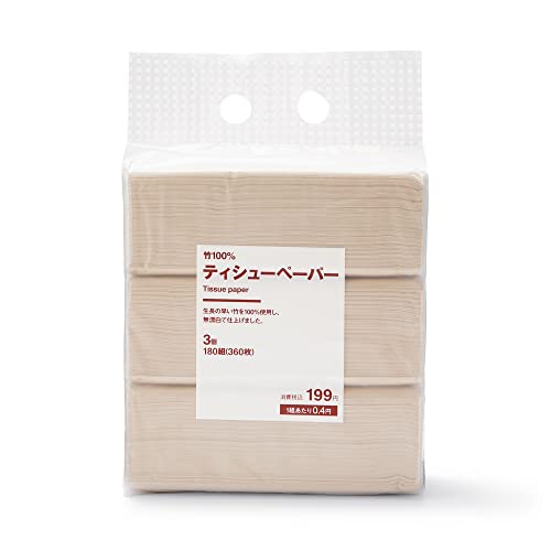 無印良品 竹１００％ティシューペーパー ３個　１８０組（３６０枚）44500545