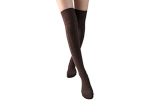Women Thigh High Socks Cotton Cable Knit Over the Knee Boot Stockings Long Warm leg Warmers