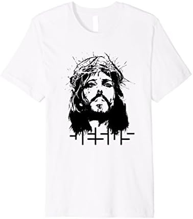 Men's Jesus face t-shirt Large White