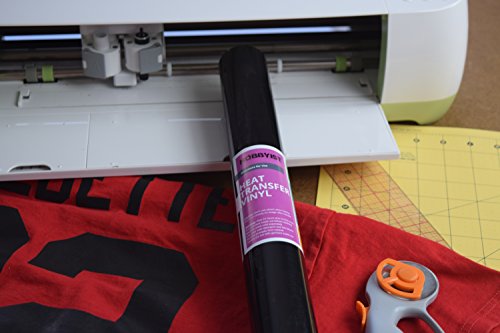 Iron On Heat Transfer Vinyl HTV Roll - 15" x 5' Black - Easy Application Strong Adhesive Sheets - Compatible with Cricut Silhouette Cameo and Heat Press - Thumbnail 5