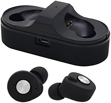 True Cordless Twins Bluetooth Earbuds, Mini Bluetooth Headset With Built-in Mic, Stereo Sound With Noise Reduction And Deep Bass, Single Use or Dual Use, Charging Case by Ambassador. (black)