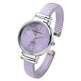 Top Plaza Fashion Women's Bangle Cuff Bracelet Analog Watch - Purple