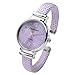 Top Plaza Fashion Women's Bangle Cuff Bracelet Analog Watch - Purple