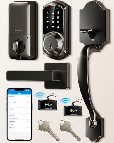 Veise VE06-H Smart Front Door Lock Handle Set Matte Black