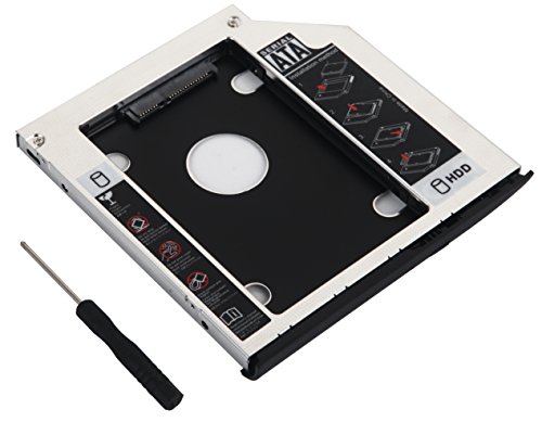 DY-tech 2nd HDD SSD Hard Drive Enclosure Caddy for HP EliteBook 2530p 2540p with Faceplate bezel and Mounting Bracket