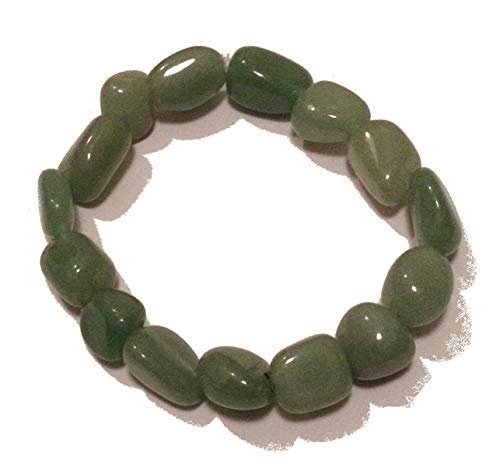 Wild Therapies Green Aventurine Tumblestone Bracelet - Yoga - With Gift Bag