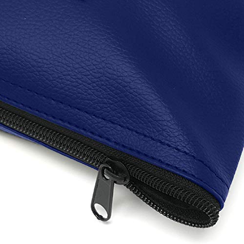 Money Bank Deposit Bag with Zipper | 11x6 inch | Navy Blue | Durable Leatherette Money Cash Coin Check Wallet Pouch for Men & Women with Framed ID Window and Blank Card | by GIDABRAND (3) - Thumbnail 2