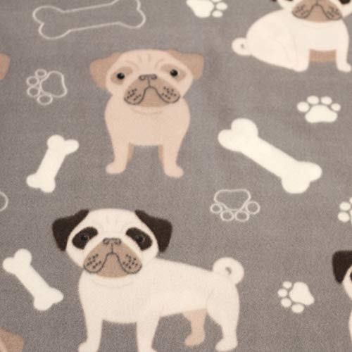 Pug Paws NoSew Throw Fleece Fabric Kit (50x60) How To Create Art