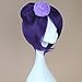 Miss U Hair Adult Costume Wig Short Straight Purple Cosplay Halloween Wig with Bun Flower