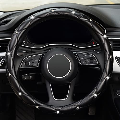 ZHOL Diamond Steering Wheel Cover with Bling Bling Crystals Rhinestones
