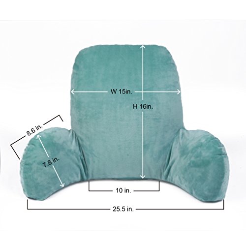 Lumbar Support Back Pillow, Backrest Cushion Back Support Pillow with Arms for Couch,Sofas,Lounge,Recliner - with Zipper Removable Covers Washable-Hmlike(Blue)