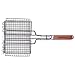 Charcoal Companion Non-Stick Rectangle Grilling Basket with Rosewood Handle