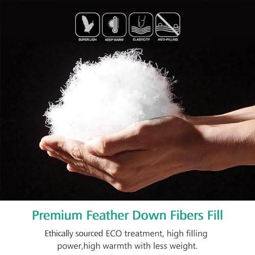 APSMILE King Size Luxury 100% Organic Cotton All Season Down Feather Fibers Comforter High Fill Power Medium Warmth Duvet Insert, (106x90, Ivory White)