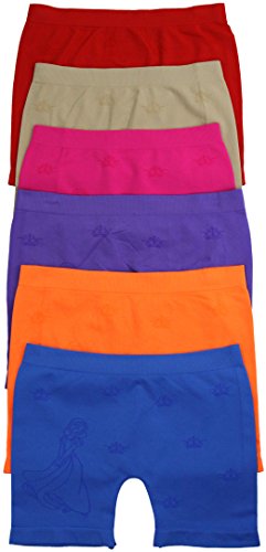 Tobeinstyle girls  pack of 6 above knee seamless shorts - crown p…