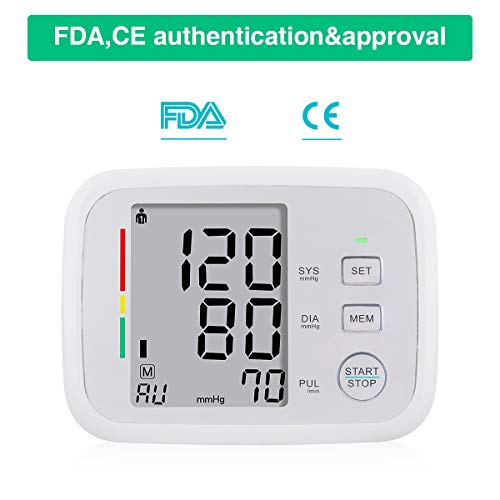 Prymax Blood Pressure Monitor Upper Arm Large Cuff Fits Arms 8.5-17 Inches Portable Automatic Digital Monitor, FDA Approved, at Home, Irregular Heart Beat Detection, Large Screen, 2 User*90 Reading