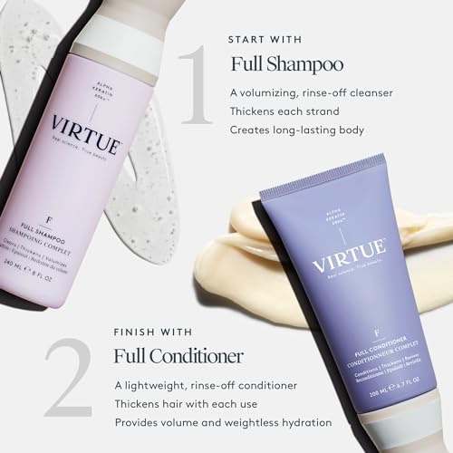 Virtue Full Sulfate Free Volumizing Shampoo Thickens Hair, Safe for All Hair Types, Color Safe