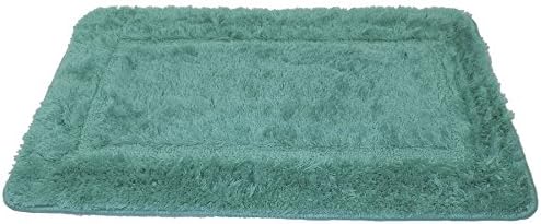 FLUFFY MICRO FIBRE 50X80CM TEAL NONSLIP BATHMAT BATHROOM RUG