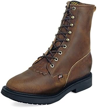 Justin Men's Conductor 8" Lace-Up Work Boot Steel Toe Brown 6.5 EE US
