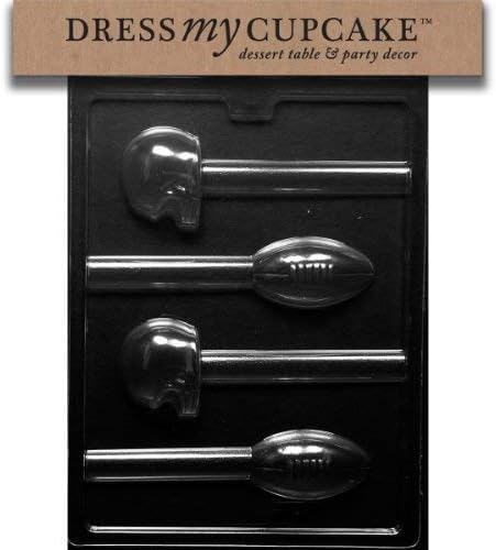 Dress My Cupcake Chocolate Candy Mold Football and Helmet Pretzel Lollipops