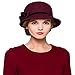 Maitose™ Women's Bow Wool Felt Bucket Hat Wine Red