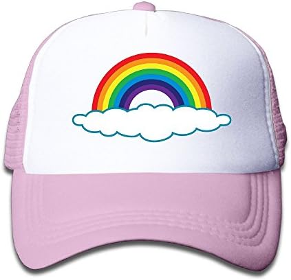 GuiH Rainbow Kid Outdoor Mesh Hat Mountain Climbing Hat Adjustable Pink