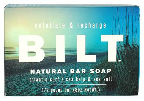 BILT Natural Bar Soap for Men 8 oz, Atlantic Surf - Sea Salt & Kelp (3 Bars)