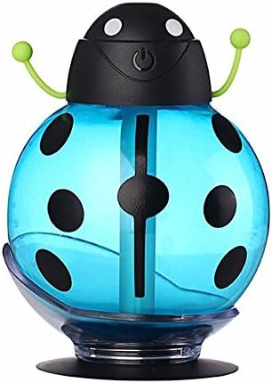 Top Q Cool Mist LED Humidifier Portable 360 Degree Rotation Creative Cartoon Beetle USB Air Freshener Skin Replenishment for Car Home Office Baby Room Bedroom Yoga Spa Hotel (Blue)