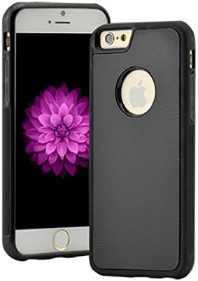 Accessory Crunch Anti-Gravity Selfie Case for iPhone 6 Plus/6S Plus, Hands Free Nano Suction Stick to Glass, Tile, Car GPS, Most Smooth Surface (5.5") - Black