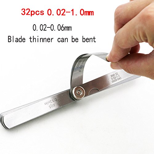 LovesTown Master Feeler Gauge Gap Measure 32 Blade Gap Measuring Tool