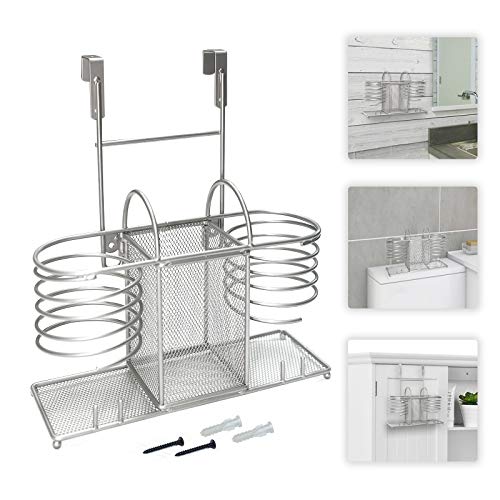 image for Sunlit 3 in 1 Wall Mount/Countertop/Over Cabinet Door Metal Wire Hair 