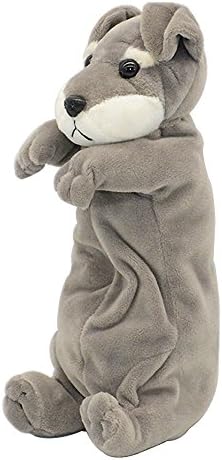 Student Stationery Cartoon Animals Fluffy Puppy Pen Bag High-capacity Pencil Case For Boys and Girls Gifts (Schnauzer)