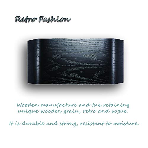 Halnziye Wooden Computer Monitor Stand, Durable Desk Riser Laptop Desktop Stands for MacBook, Universal Office PC Notebook Stand Holder/Household Flower Pot Rack (Oak Black)