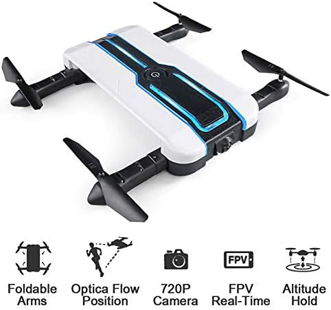 Traioy Remote Drone WIFI FPV 720P Camera Drone Optical Flow Positioning 6-Axis Foldable Selfie RC Quadcopter, Suitable for Beginners