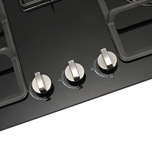 WINDMAX 30" Builtin 3 Burners Gas Hob Cooktop Tempered Glass NG/LPG