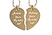 Engraved Gold Couple's Broken Heart Necklace Set