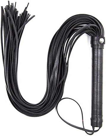 JIA YING XIN Halloween Cosplay Accessories for Handle Whip Leather Whip Harness Whip Black