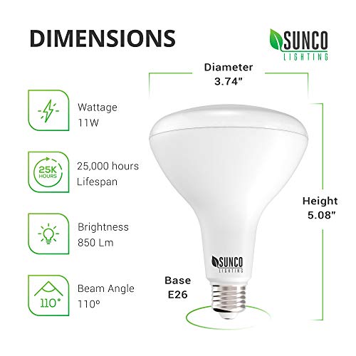 Sunco Lighting BR30 LED Bulbs, Indoor Flood Lights 11W Equivalent 65W