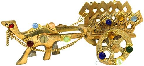 GOLDBIRD Beautiful Gemstone Studded Handcrafted Brass Camel Cart Miniature Showpiece, Home Decore,Gift Item = 3 PCS Set