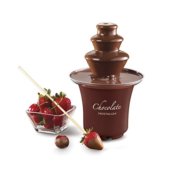 Nostalgia 8Ounce Chocolate Fondue Fountain, HalfPound Capacity, Easy