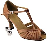 Very Fine Women's Salsa Ballroom Tango Dance Shoes 2707 Bundle with Dance Shoe Heel Protectors 2.5