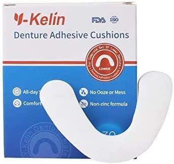 Y-Kelin Denture Adhesive Cushion Lower 30 pads (2 pack), Clear/Transparent - Image 4