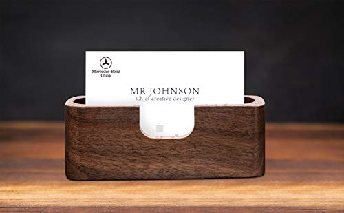 image for Padike Business Card Holder Wood Business Card Holder for Desk Busines