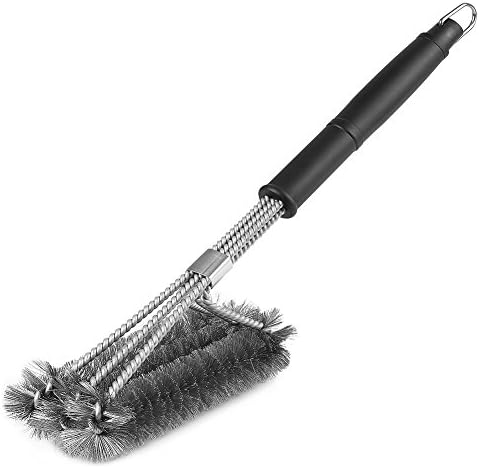 BBQ Grill Brush-A Must Have 18” 3 in 1 Universal Long Handle Barbecue Grill Cleaning Brush with Stainless Steel Wire Bristles &amp; Strength Clip