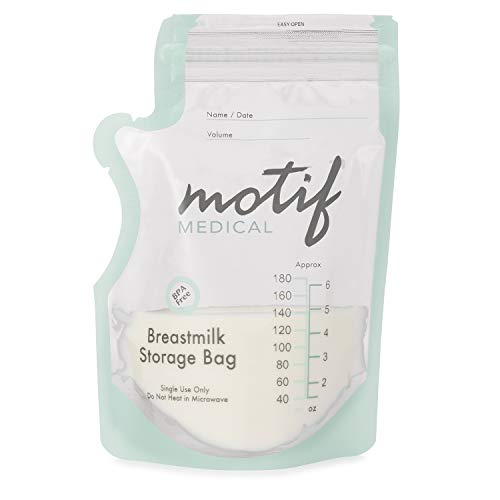 motif medical, bolsas de almacenamiento de leche, bolsa para congelador de leche de 8 oz con boquilla de vertido fácil, sin bpa, etiqueta para escribir, 40 unidades